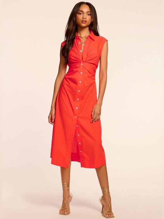 Ramy Brook Dresses & Skirts - Ramy Brook Bright Lily Mihal Twisty Top Button Down Midi Dress Size Medium